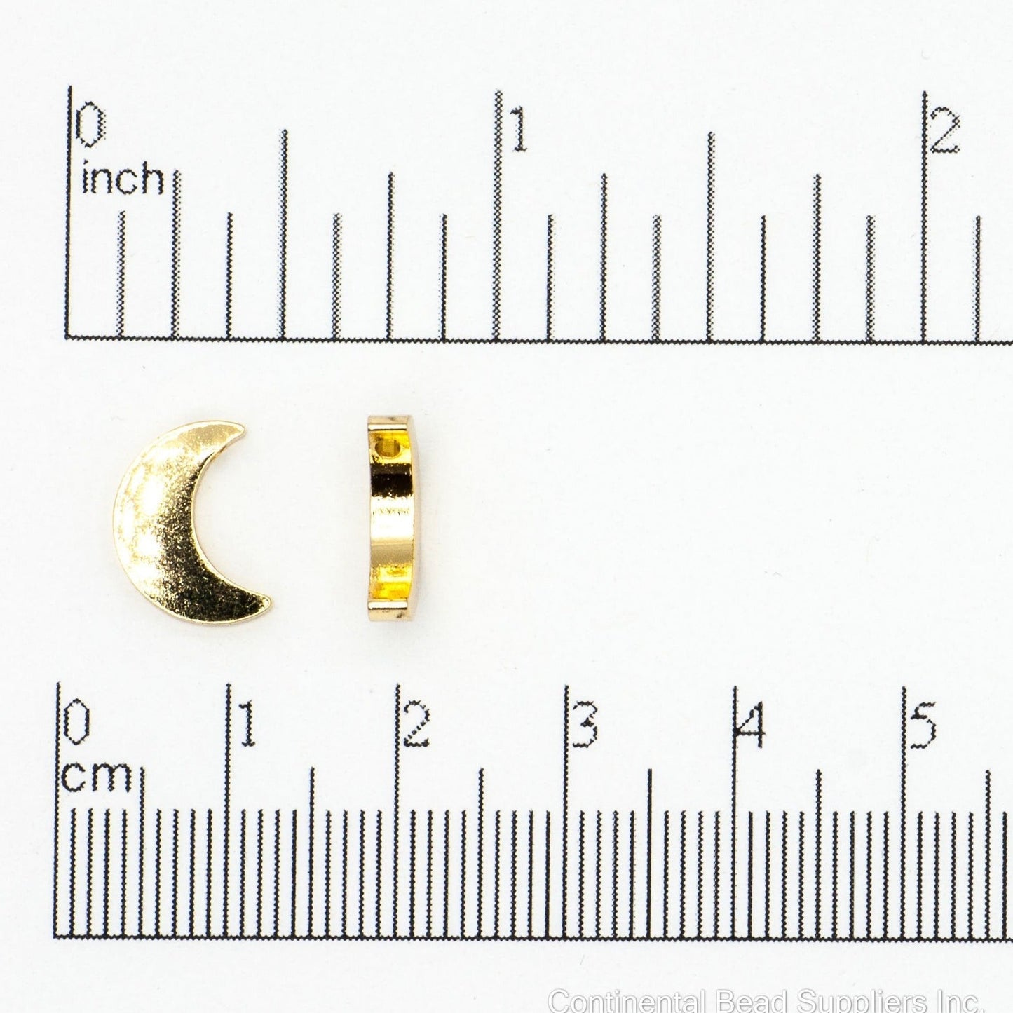 12mm x 8.5mm Crescent Moon Charm Pendant - 1mm Drilled Hole - Silver and Gold Finishes - Sold by the Piece - K144