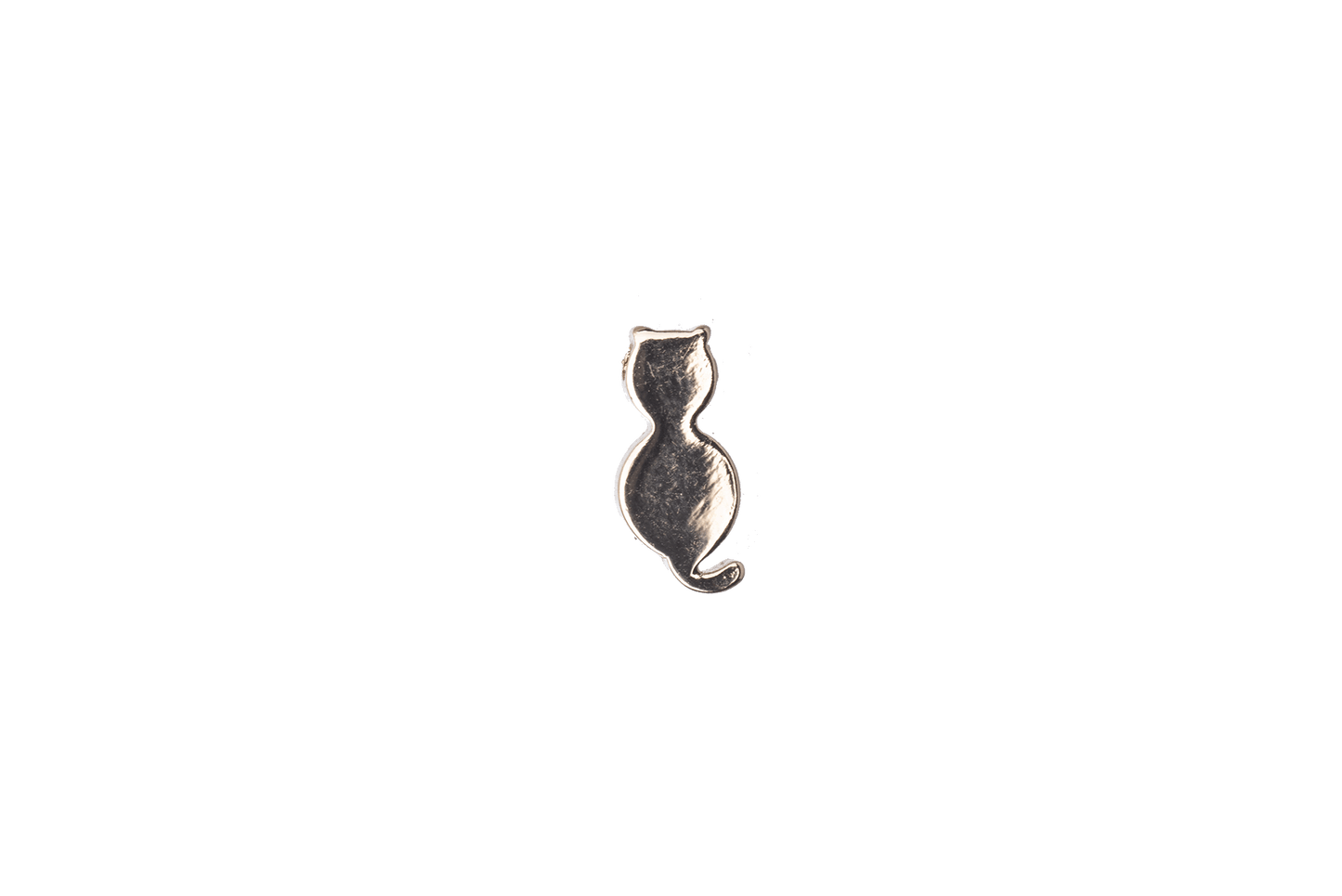 12.5mm x 5.5mm Cat Pendant - Made of Brass - Silver and Gold Finishes - 1mm Drilled Hole - Sold by the Piece - K145