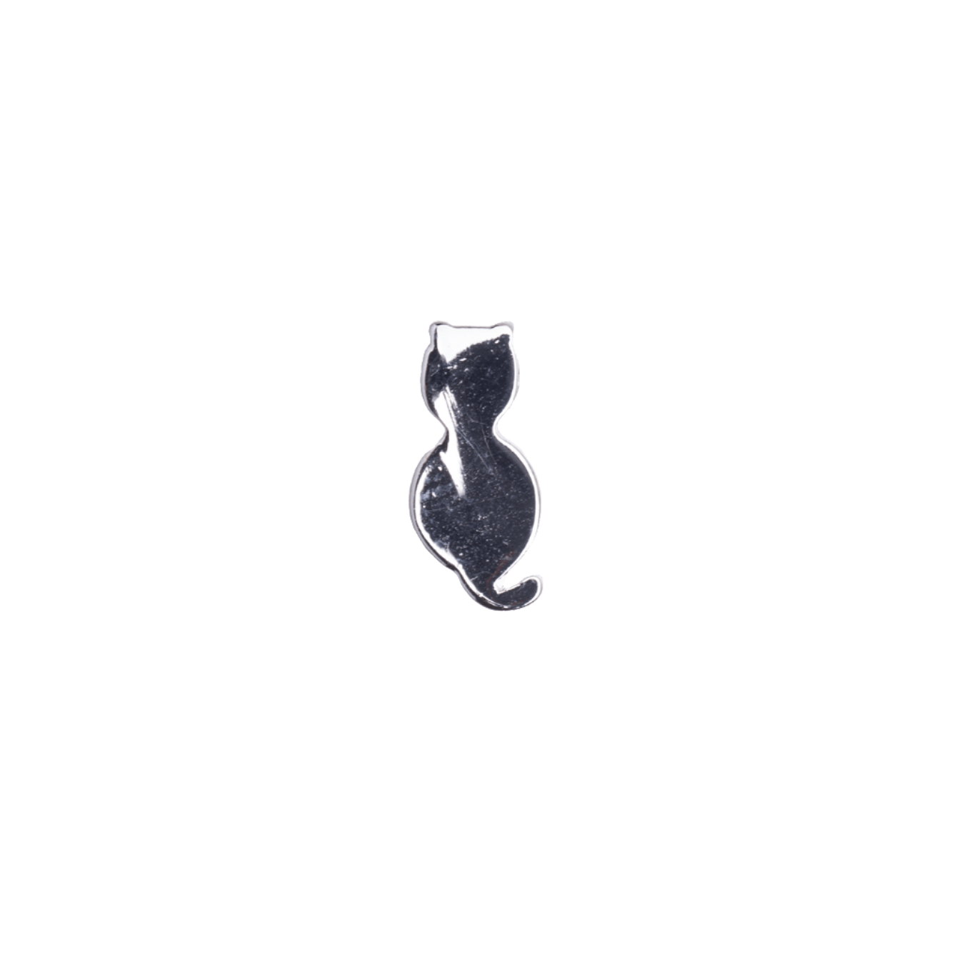 12.5mm x 5.5mm Cat Pendant - Made of Brass - Silver and Gold Finishes - 1mm Drilled Hole - Sold by the Piece - K145