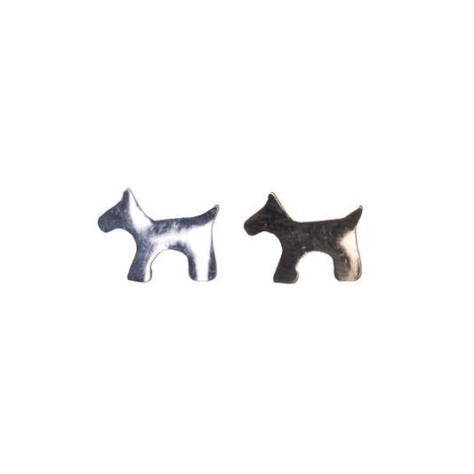 10.4mm Scottish Terrier Dog Pendant - Made of Brass - Silver and Gold Finishes - Sold by the Piece - K146
