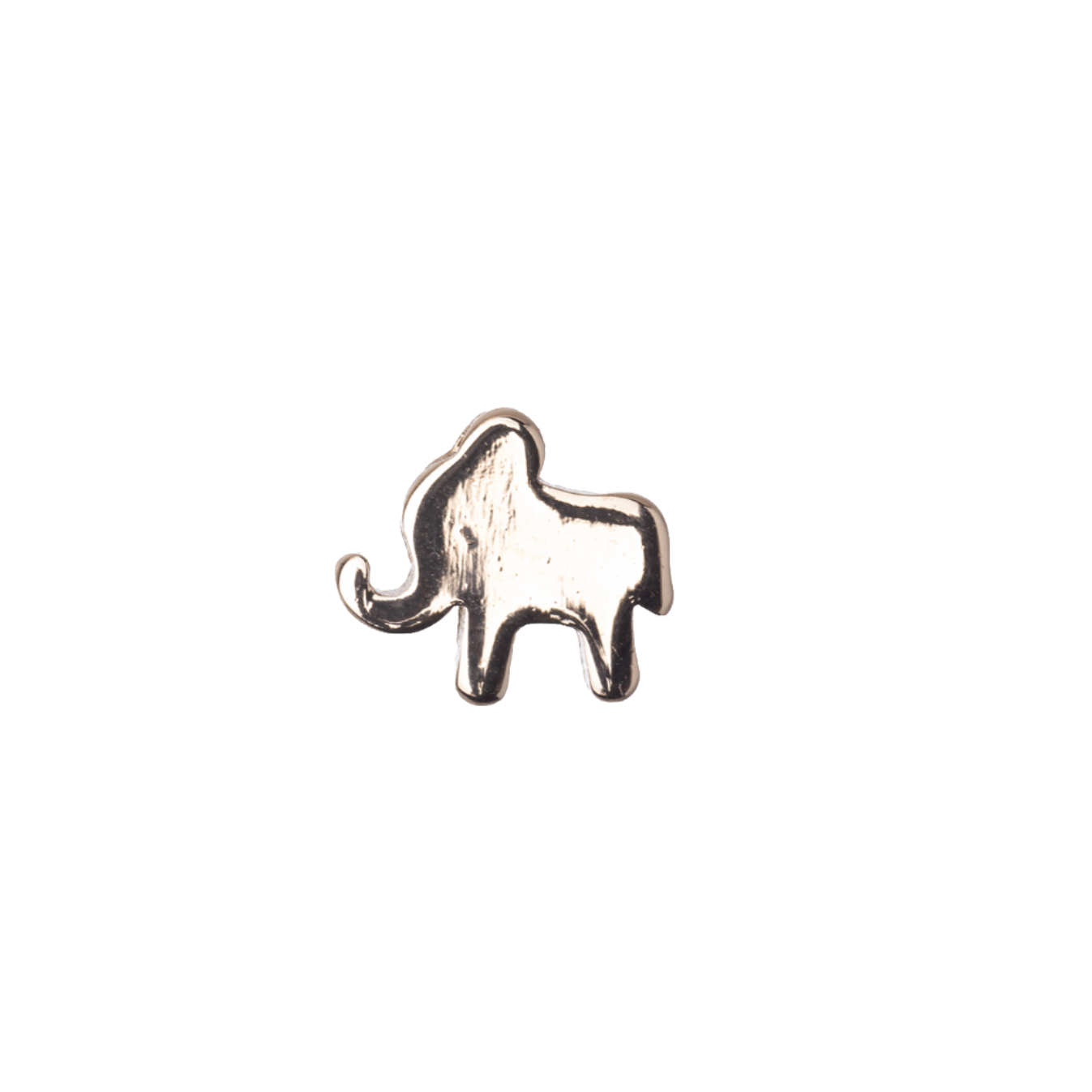 12.5mm x 9.5mm Elephant Charm Pendant - 1mm Hole - Brass - Silver and Gold Finishes - Sold by the Piece - K147