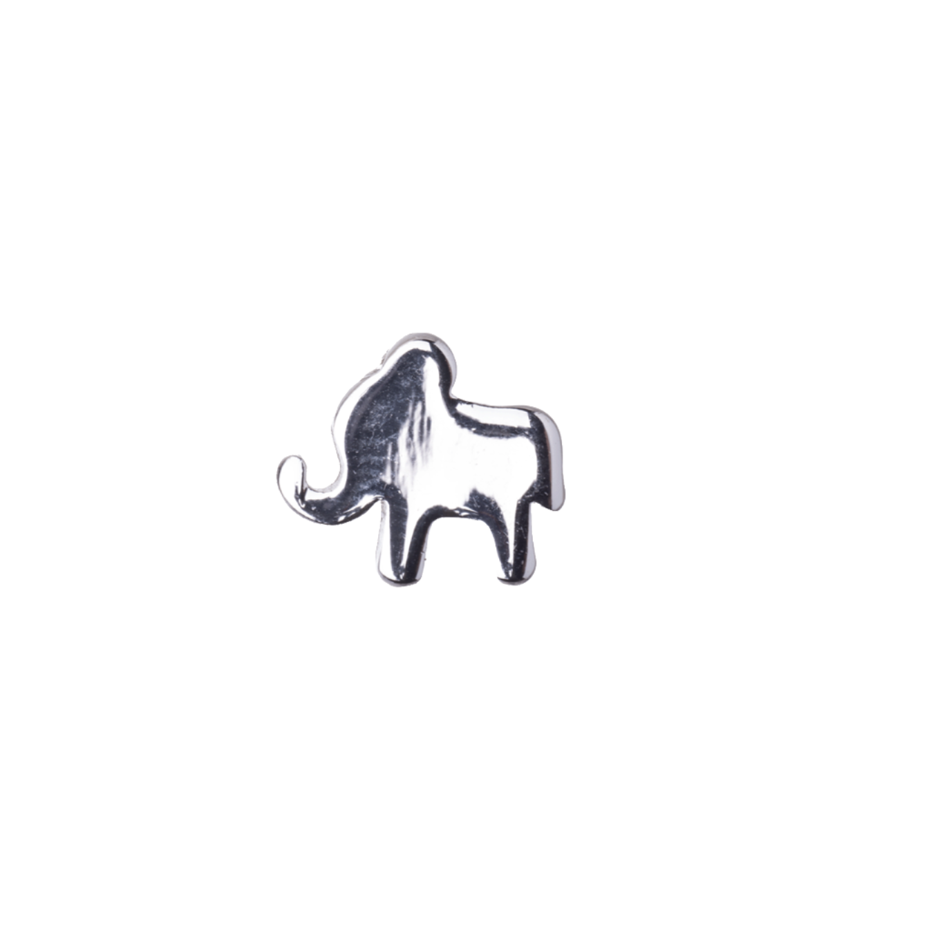 12.5mm x 9.5mm Elephant Charm Pendant - 1mm Hole - Brass - Silver and Gold Finishes - Sold by the Piece - K147