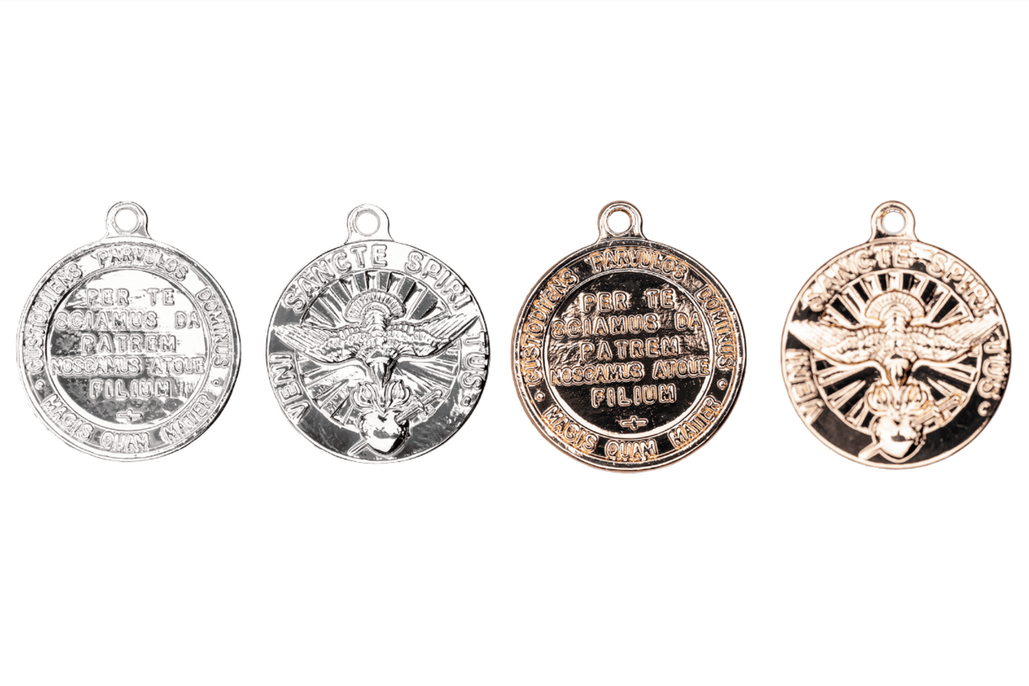 21mm x 18mm Latin Catholic Veni Sancte Spiritus Coin Charm - Double Sided - Sold by the Piece - K152