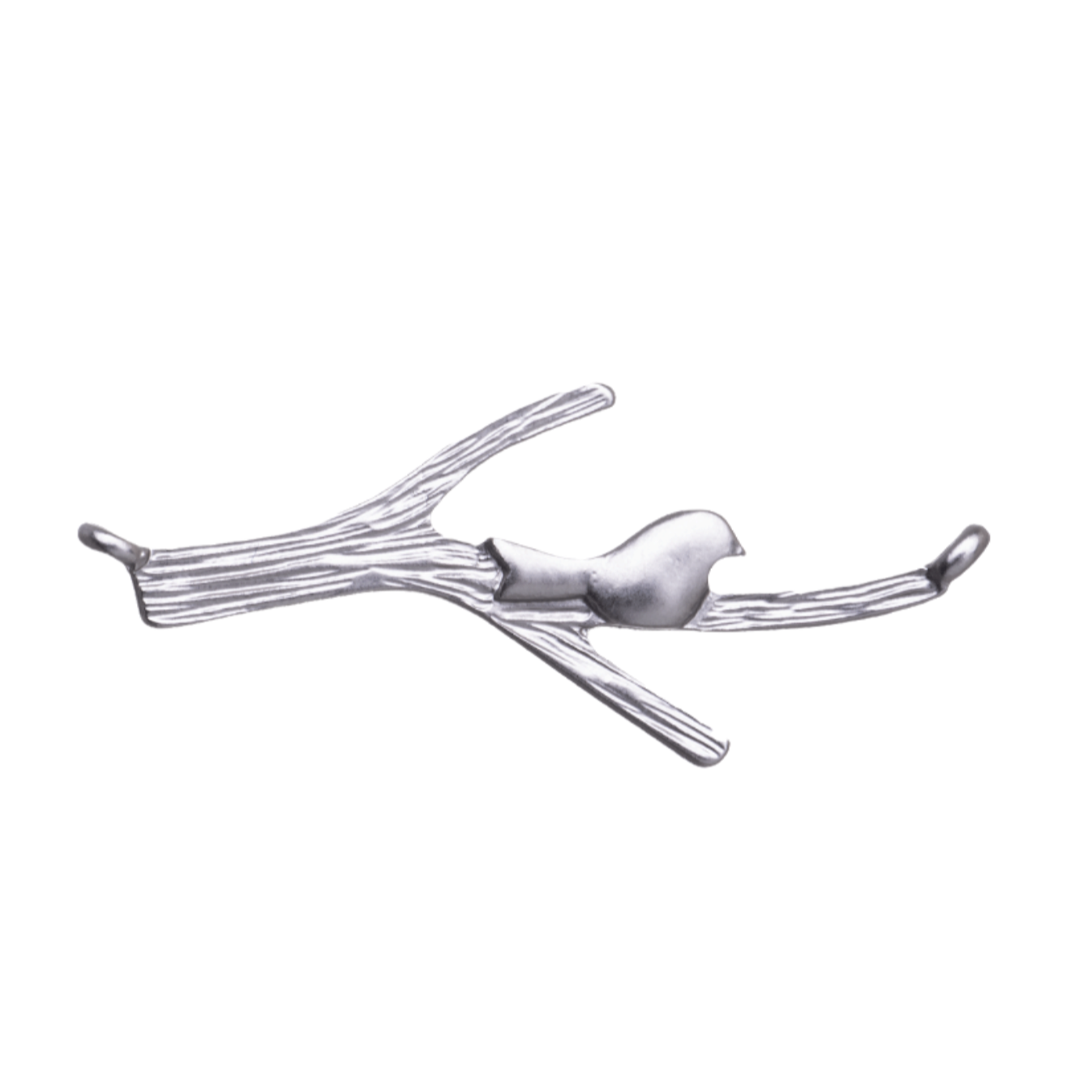 34mm Bird on Branch Connector Charm - Made of Pewter - Sold by the Piece - Electro-Plated - K23