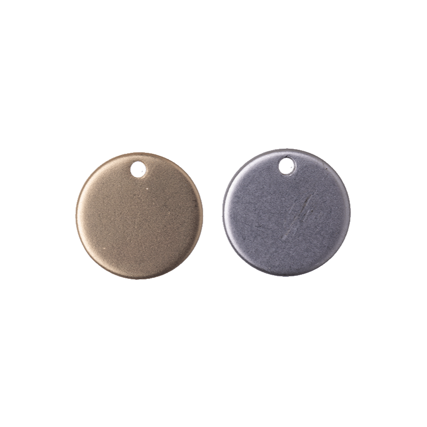 12mm Solid Flat Disc Charm - Made of plated brass - Sold individually - K28