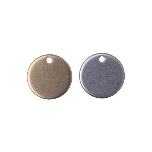 12mm Solid Flat Disc Charm - Made of plated brass - Sold individually - K28