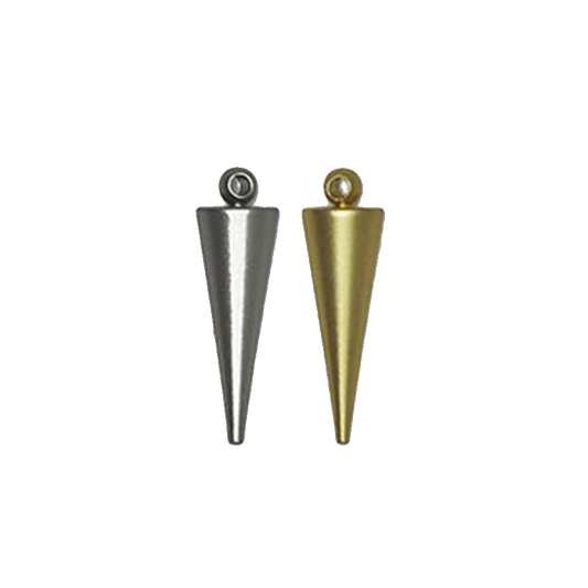 20mm Spike Charm - Available in Satin Hamilton Gold & Satin Rhodium Silver - Made with Brass - K60