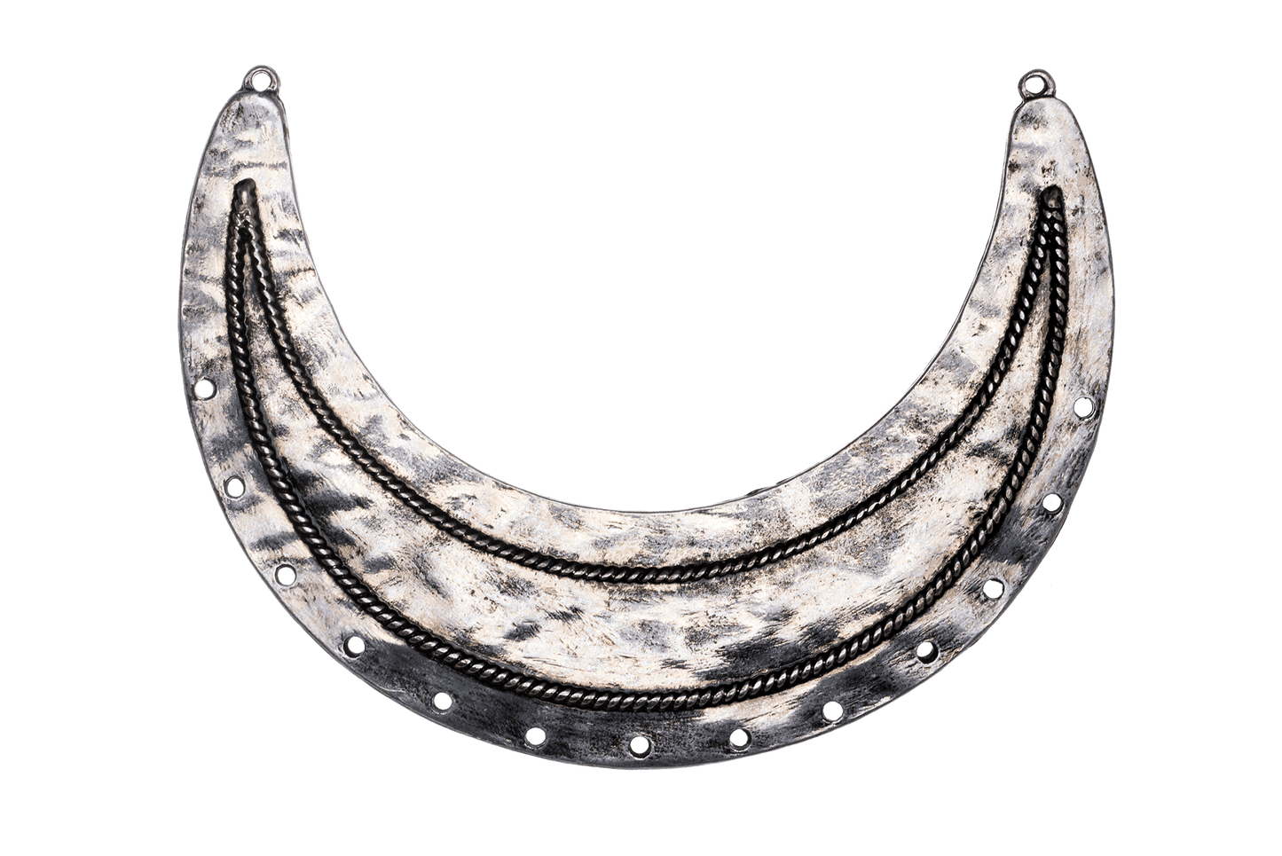 84mm Large Curved Collar Pendant - Made of Pewter - 2 Loops, 13 Holes - Sold by the Piece - Available in Multiple Finishes - K94