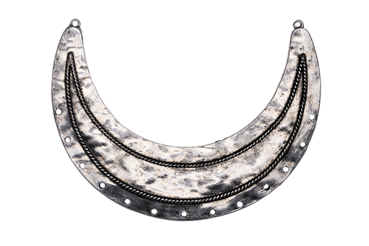84mm Large Curved Collar Pendant - Made of Pewter - 2 Loops, 13 Holes - Sold by the Piece - Available in Multiple Finishes - K94