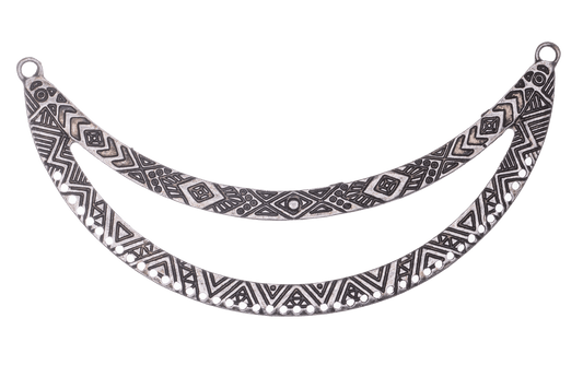 119mm Detailed Double Collar Pendant - With 43 Holes - Made of Pewter - Sold by the Piece - Multiple Finishes - K95
