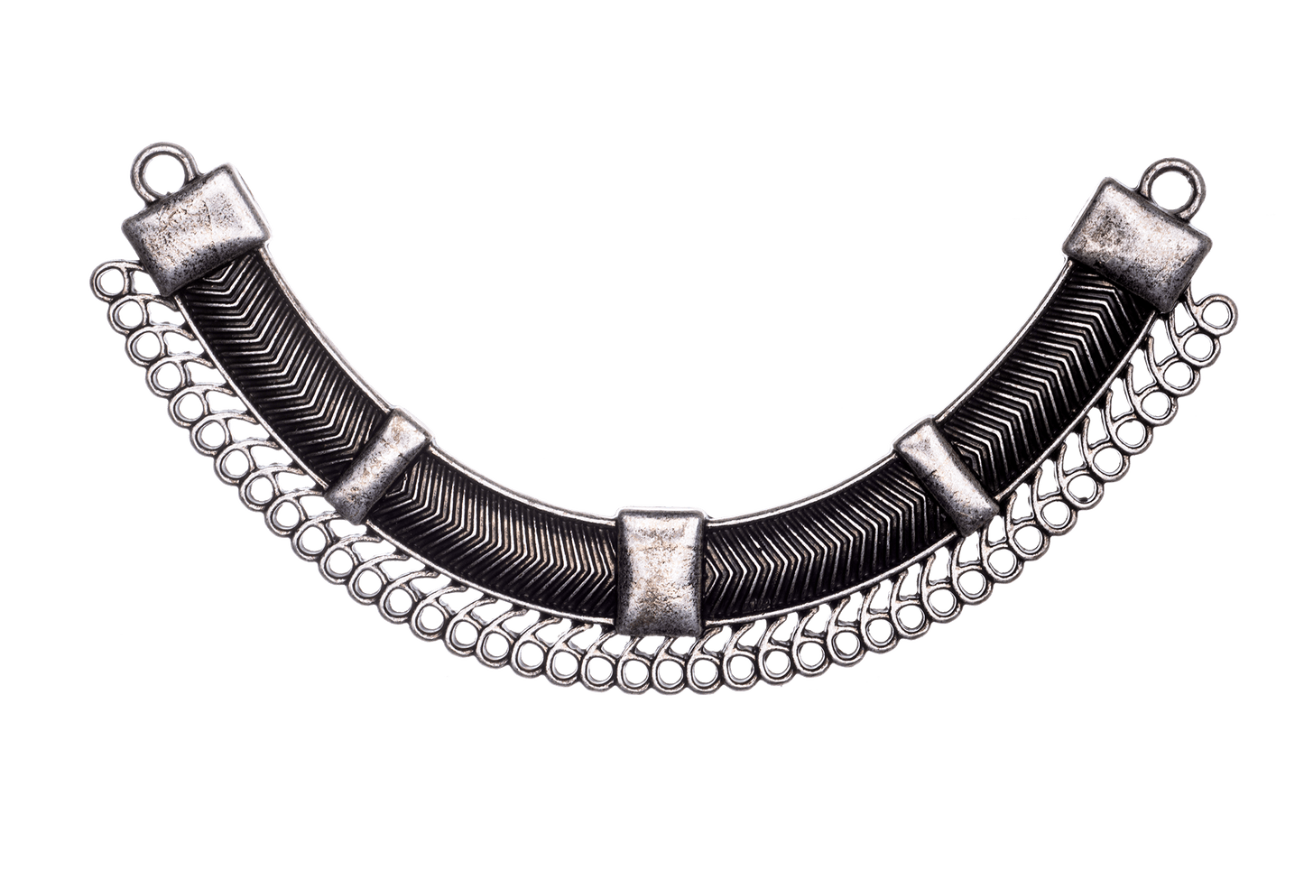 109mm Contemporary Collar Pendant - Made of Pewter - 2 Loops and 43 Holes - Available in 5 Finishes - K97