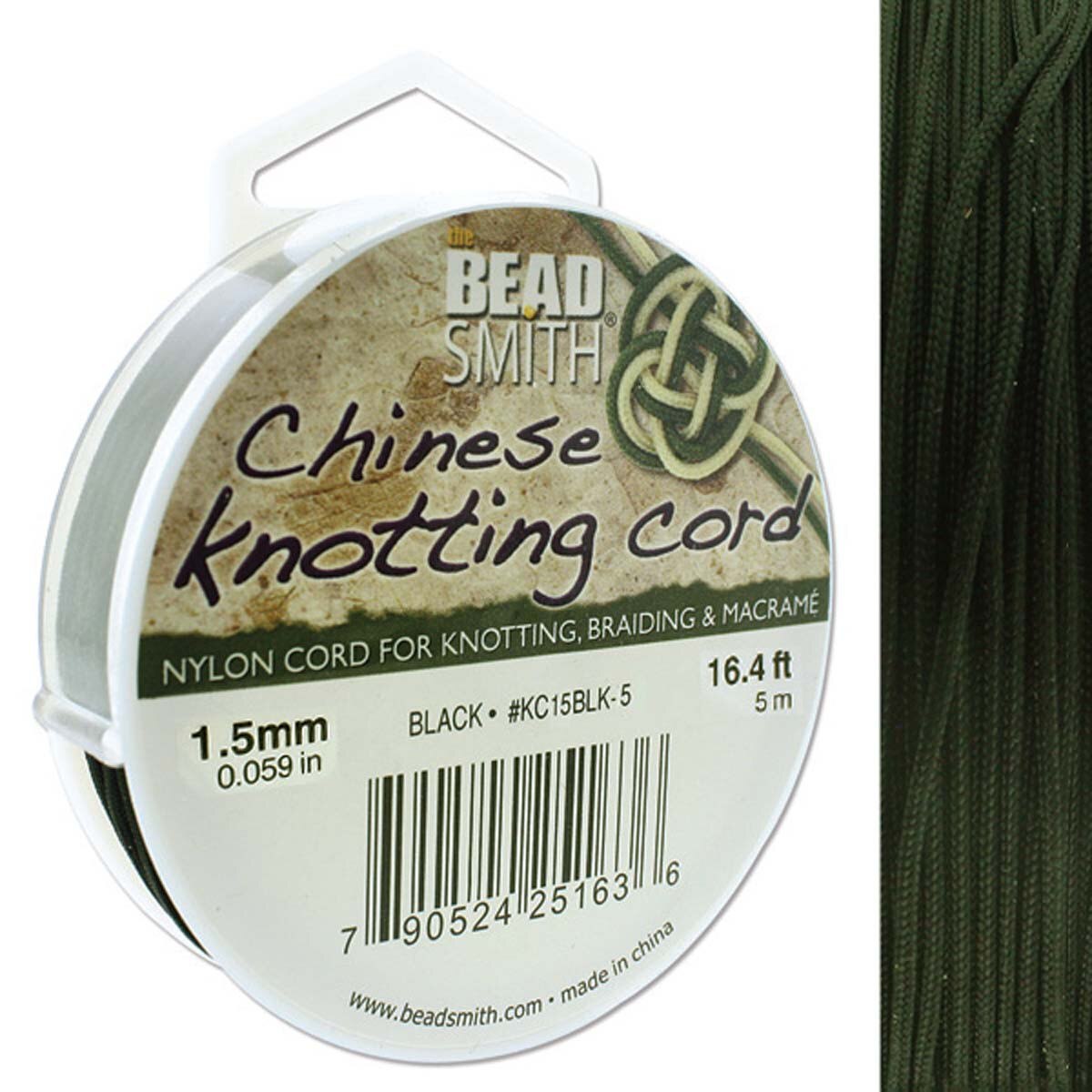 KNOTTING CORD 1.5MM 5 METER BLACK
