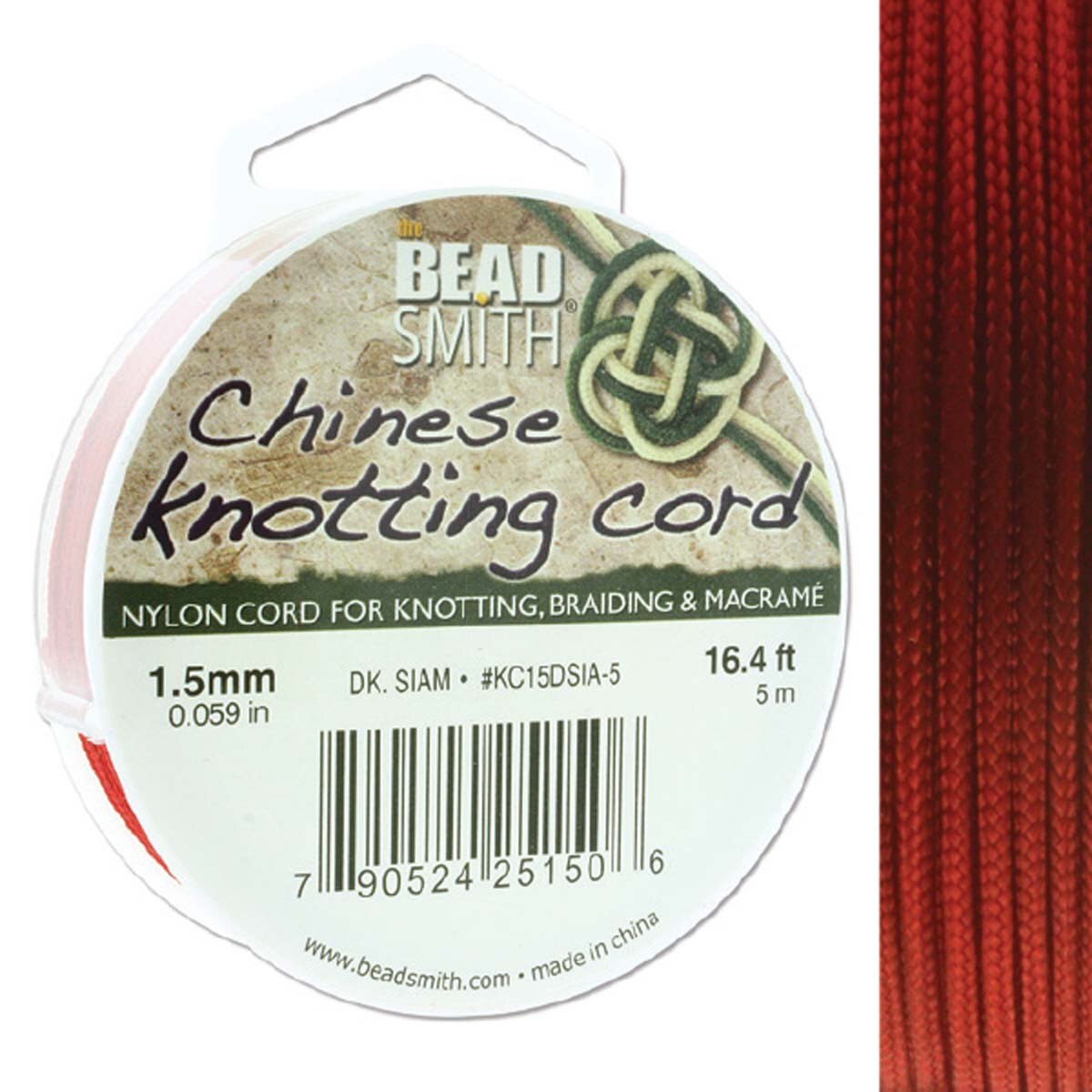 KNOTTING CORD 1.5MM 5 METER DARK SIAM