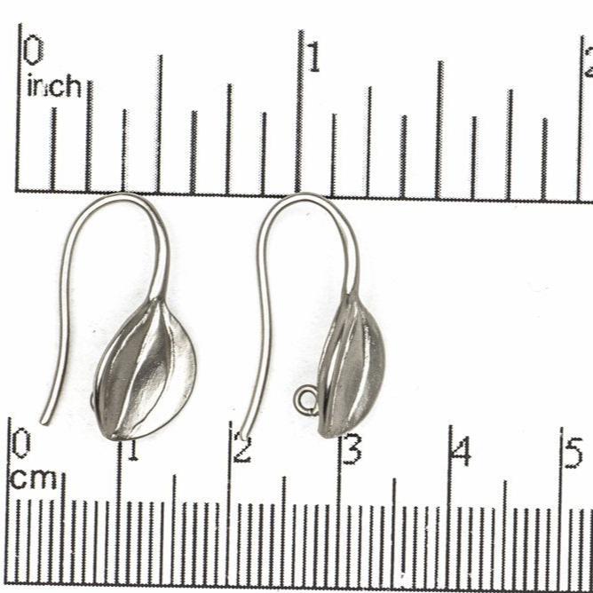 Aspen Leaf French Earring - 18 Gauge Earwire - Nickel Free - Satin Rhodium Silver and Satin Hamilton Gold - Sold by the Piece - KE-15