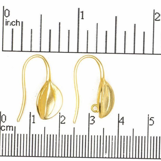 Aspen Leaf French Earring - 18 Gauge Earwire - Nickel Free - Satin Rhodium Silver and Satin Hamilton Gold - Sold by the Piece - KE-15