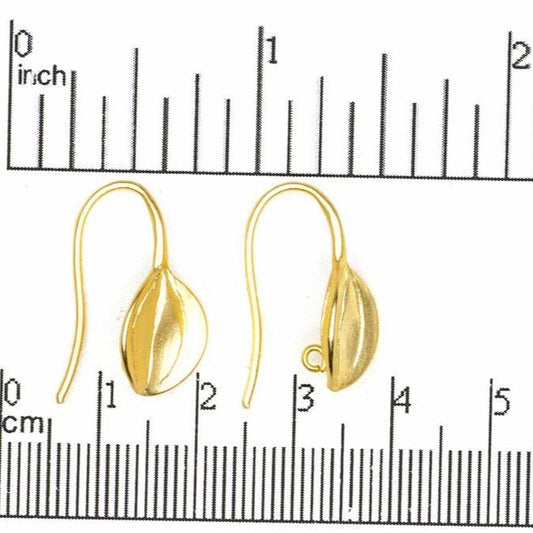 Aspen Leaf French Earring - 18 Gauge Earwire - Nickel Free - Satin Rhodium Silver and Satin Hamilton Gold - Sold by the Piece - KE-15