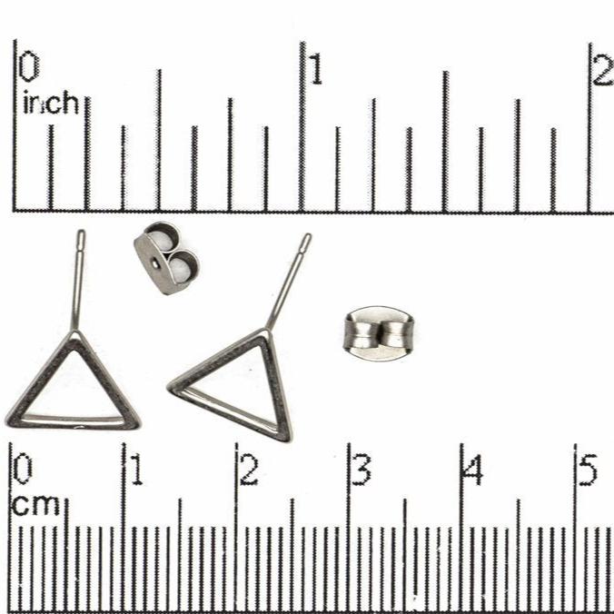 11mm Triangle Earring with 21 Gauge Post - Nickel-Free - Earnut Included - Sold Individually - KE-19