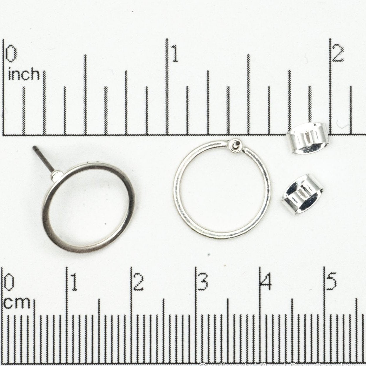 15mm Round Hoop Post Earring - Earnut Included - Available in 4 Finishes - Sold by the Piece - KE-21