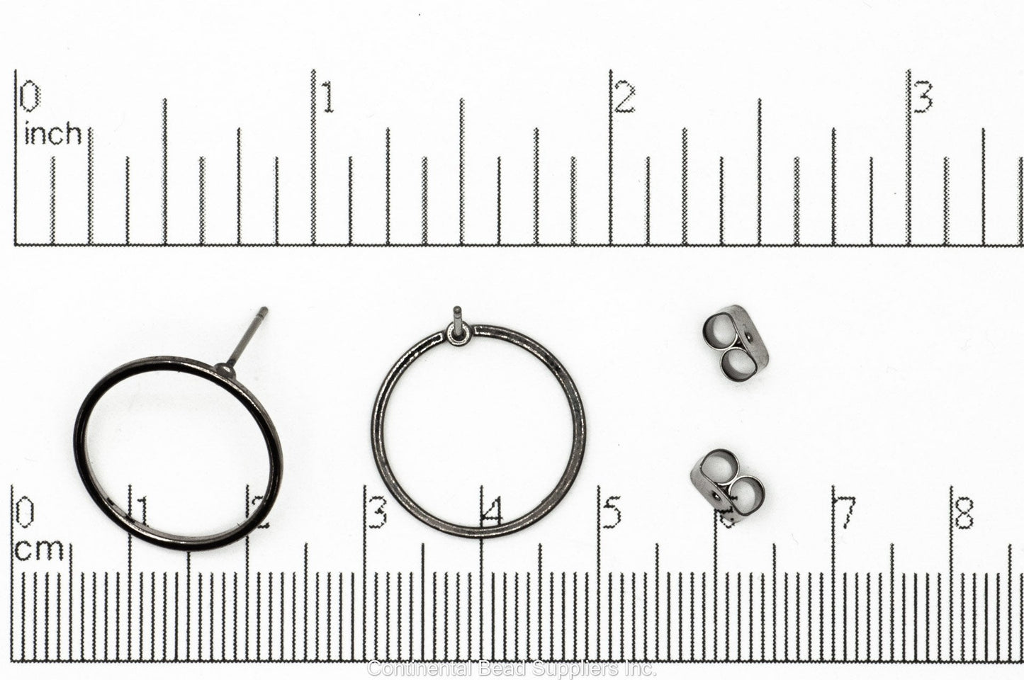 18mm Round Hoop Post Earring - Earnut Included - Available in 4 Finishes - Sold by the Piece - KE-22