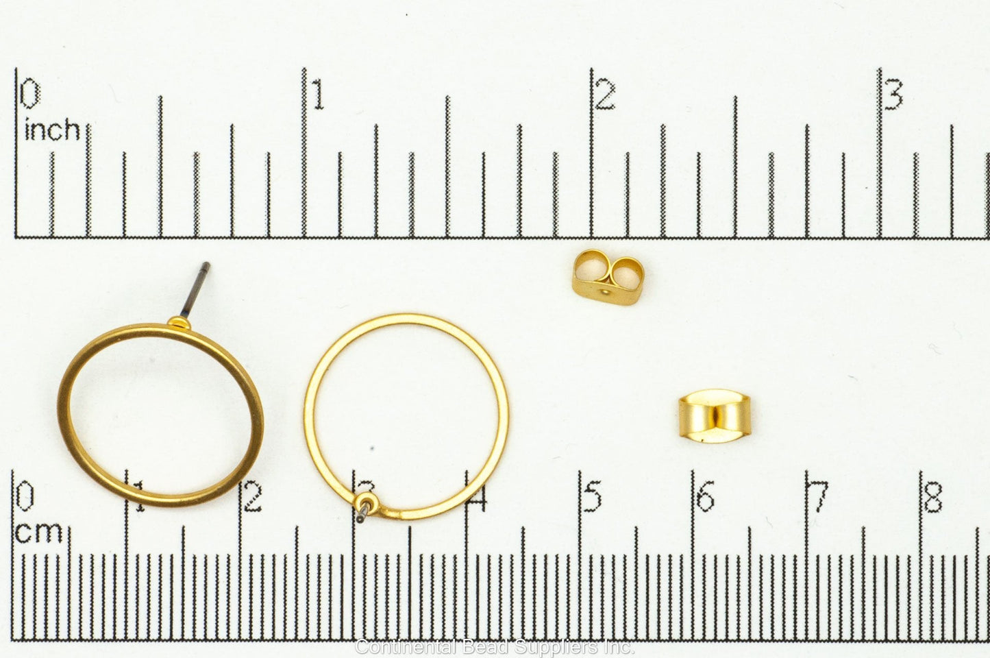 18mm Round Hoop Post Earring - Earnut Included - Available in 4 Finishes - Sold by the Piece - KE-22