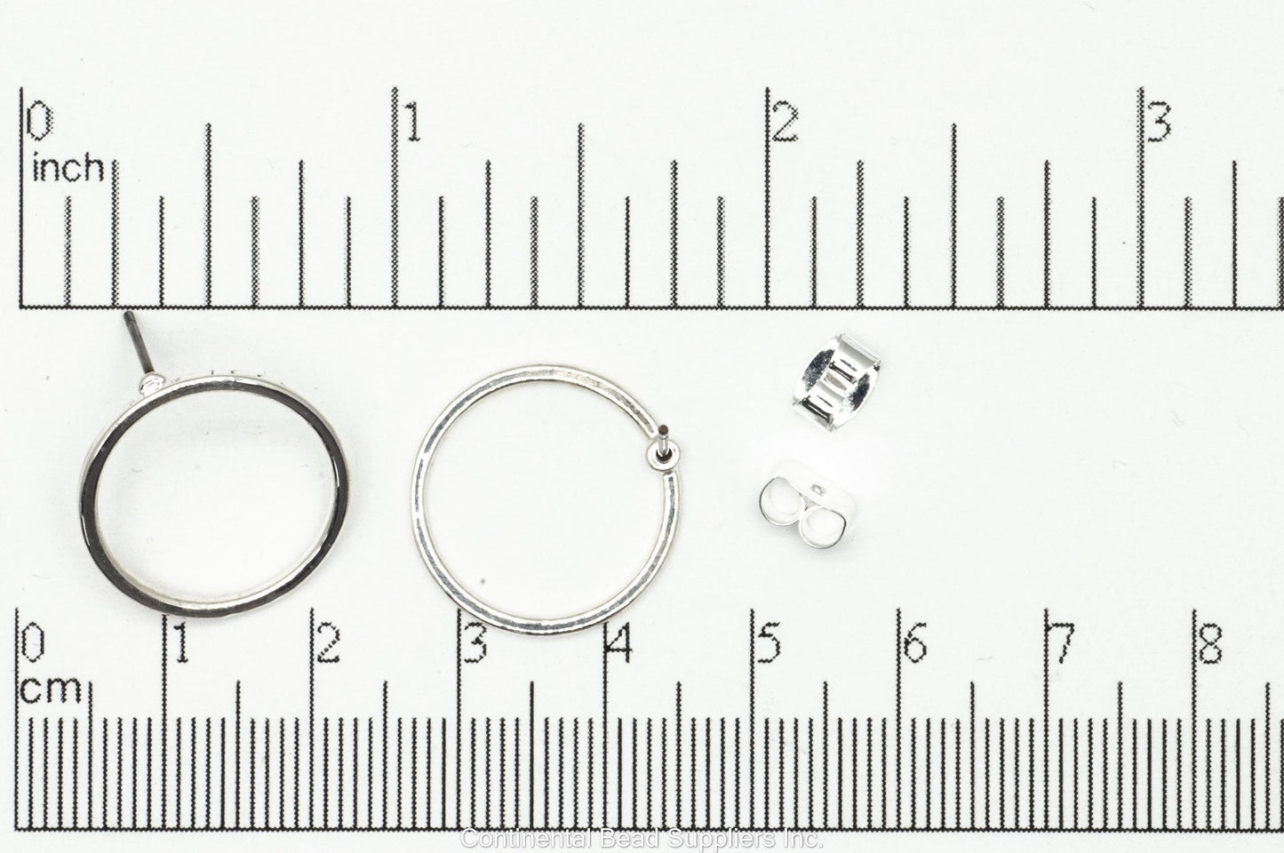 18mm Round Hoop Post Earring - Earnut Included - Available in 4 Finishes - Sold by the Piece - KE-22