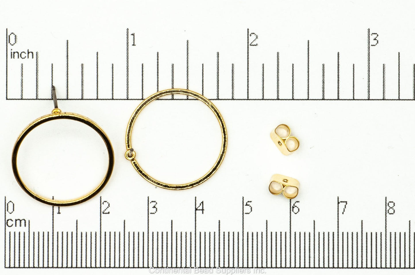 21mm Round Hoop Post Earring - Earnut Included - Available in 4 Finishes - Sold by the Piece - KE-23