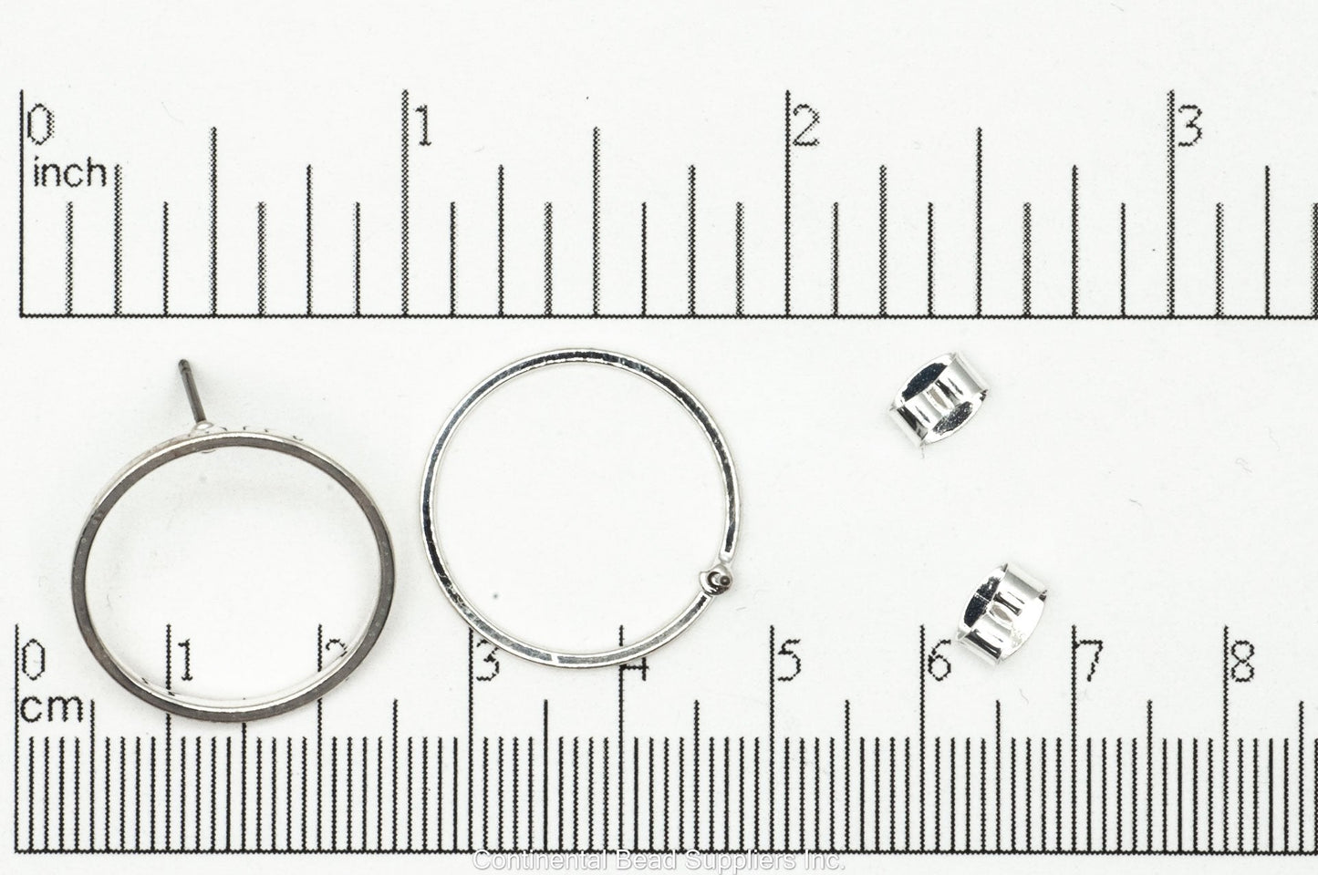 21mm Round Hoop Post Earring - Earnut Included - Available in 4 Finishes - Sold by the Piece - KE-23
