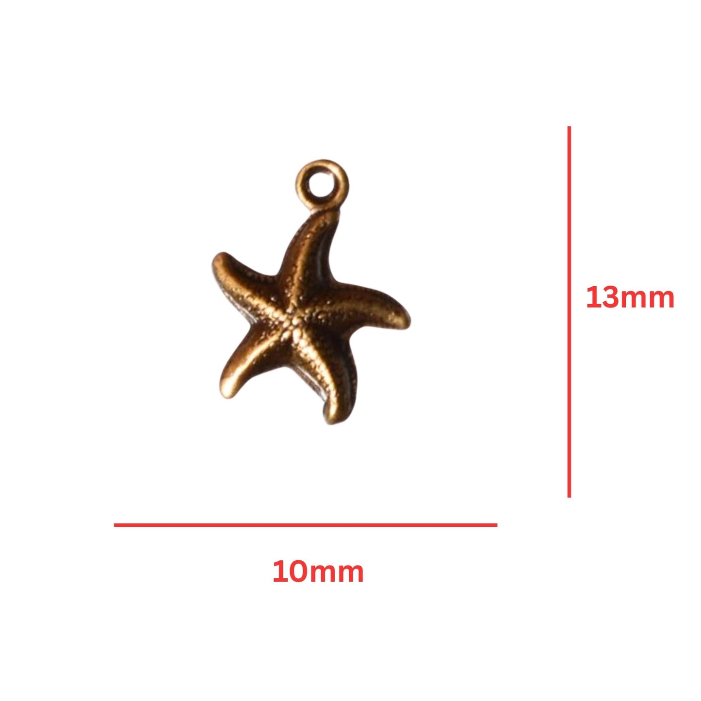 Antique Brass Starfish Charm Stamping