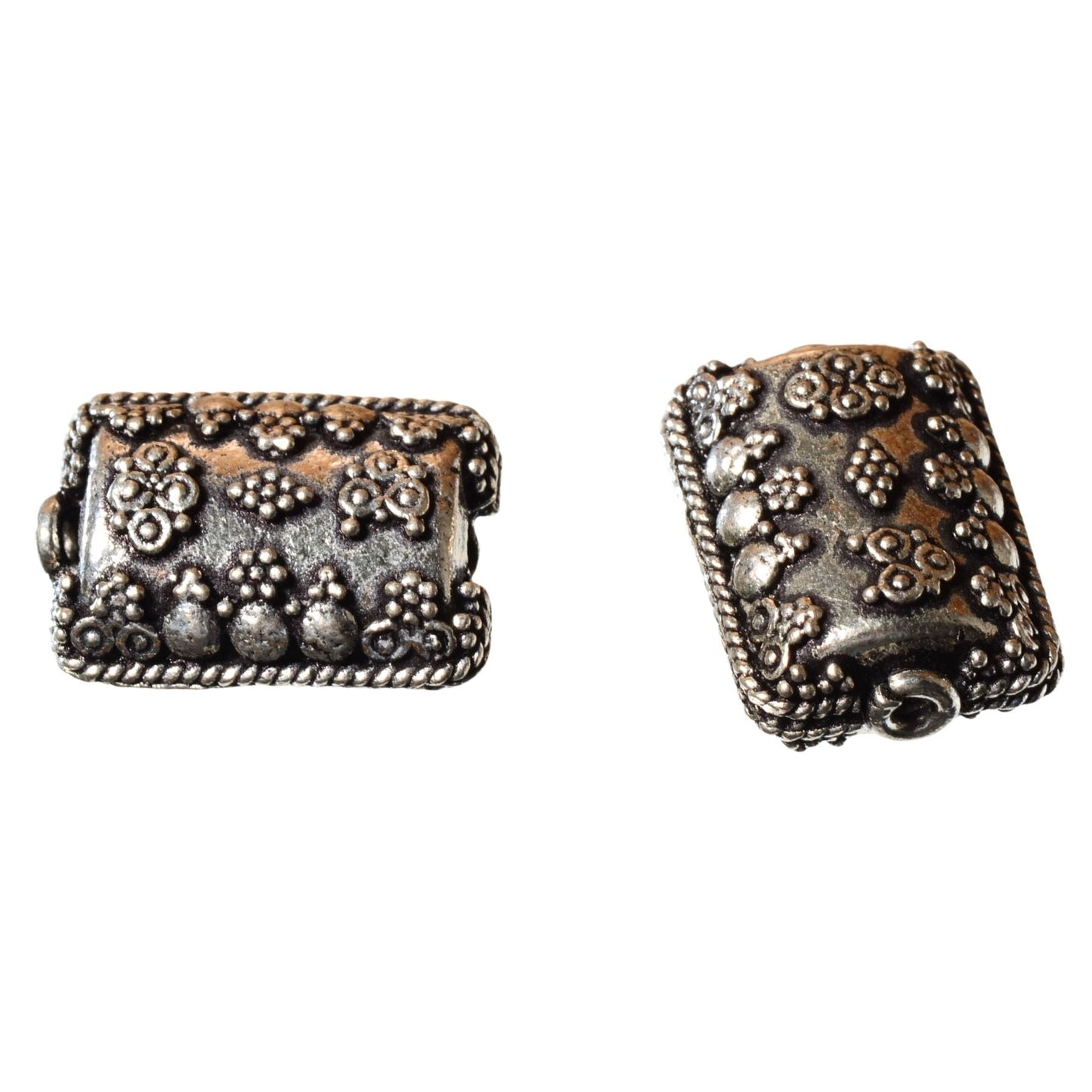 Sterling Silver Ornate Barrel Bead – 19mm