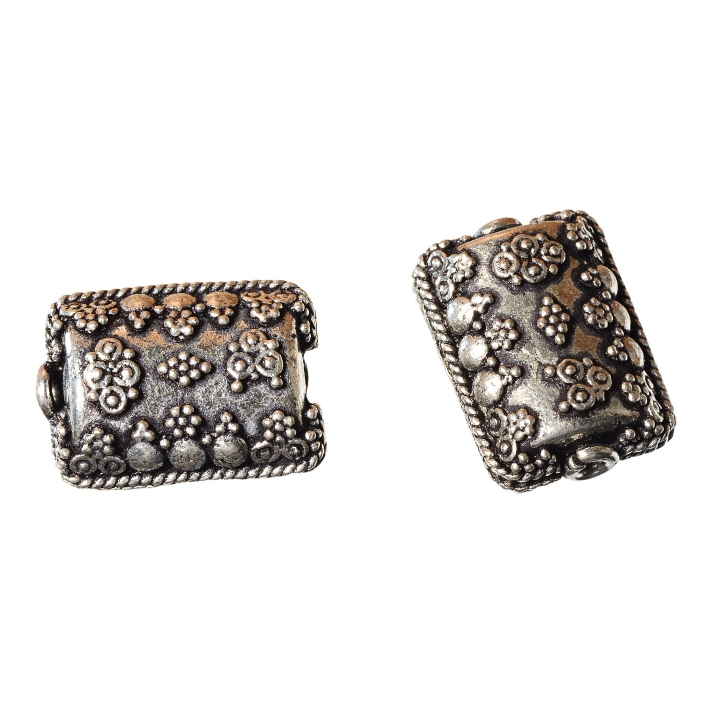 Sterling Silver Ornate Barrel Bead – 19mm