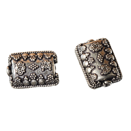 Sterling Silver Ornate Barrel Bead – 19mm