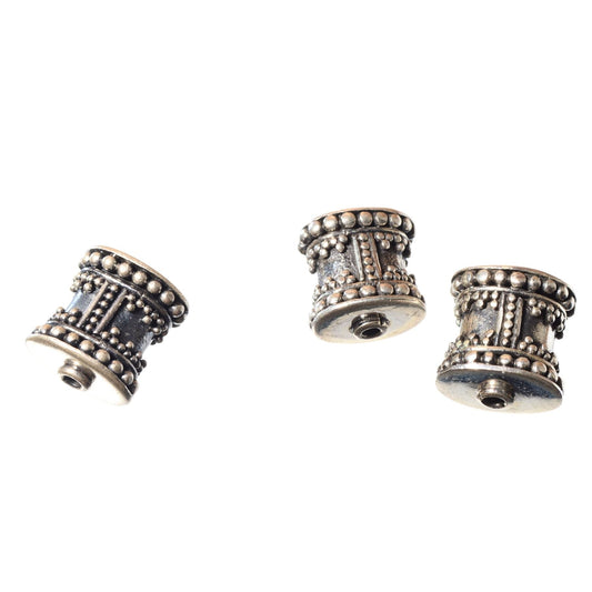Sterling Silver Ornate Barrel Spacer Bead – 10mm