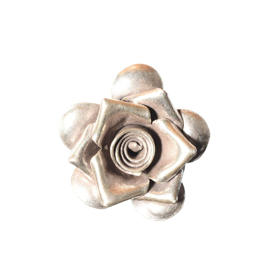 Sterling Silver Sculpted Flower Charm – 24mm