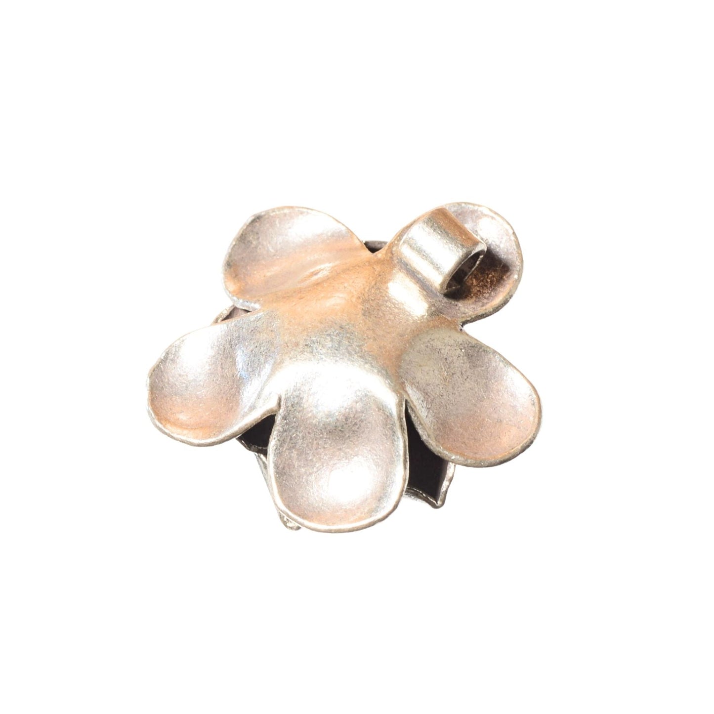 Sterling Silver Sculpted Flower Charm – 24mm