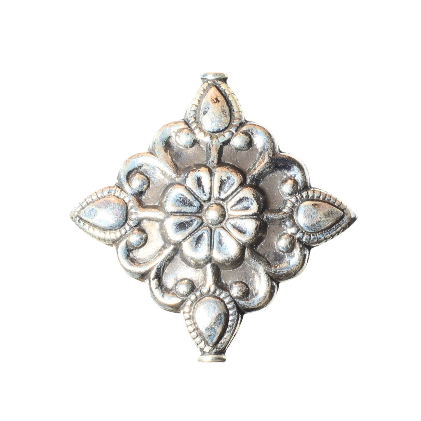 Sterling Silver Floral Focal Bead – 28mm