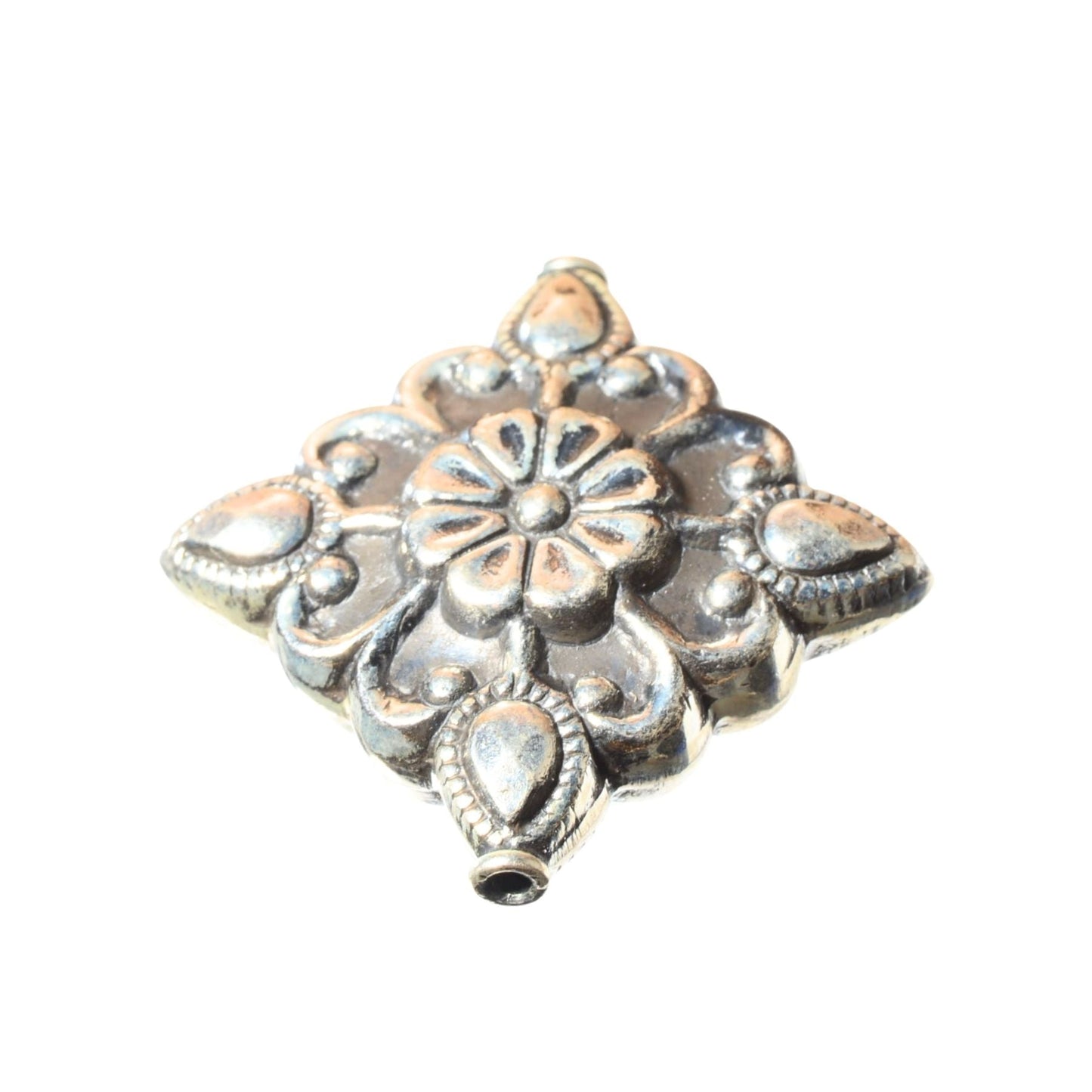 Sterling Silver Floral Focal Bead – 28mm
