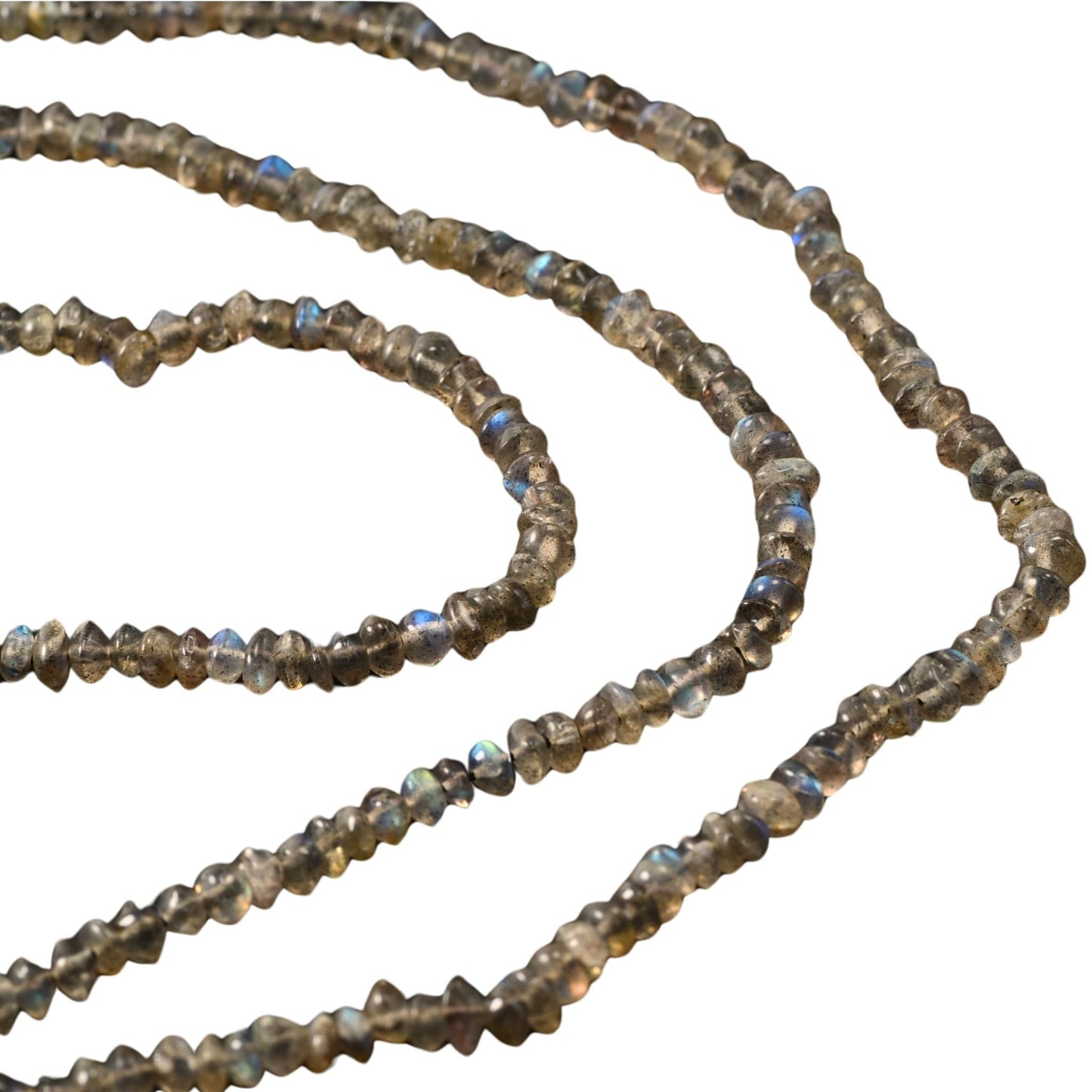 Labradorite Faceted Rondelle Beads – 4mm – 30″ Strand