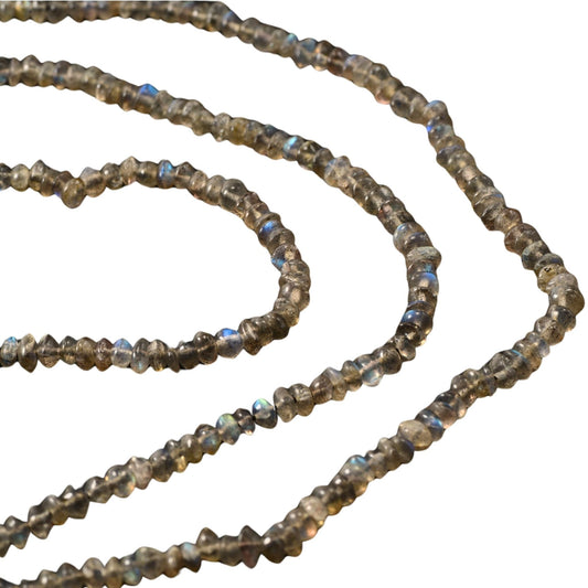Labradorite Faceted Rondelle Beads – 4mm – 30″ Strand