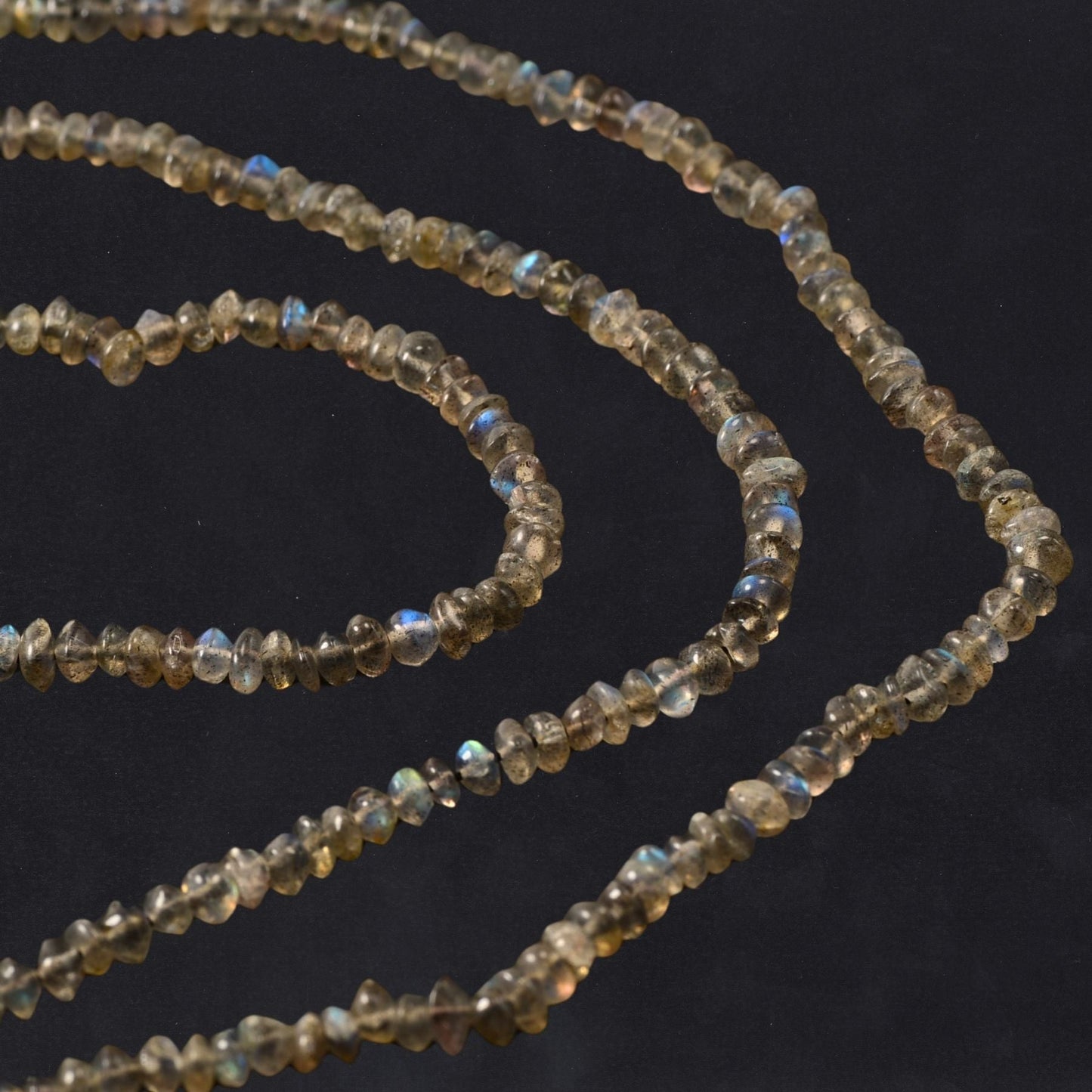 Labradorite Faceted Rondelle Beads – 4mm – 30″ Strand