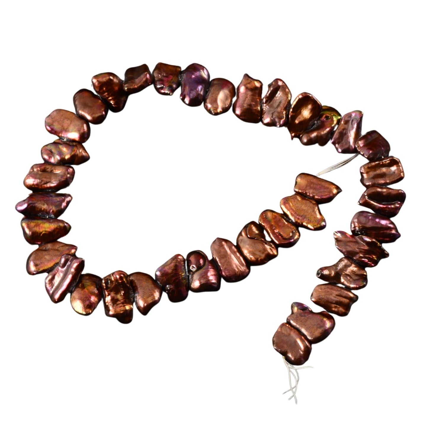 Bronze Freshwater Pearl Nugget Beads – Large 17mm – Full Strand