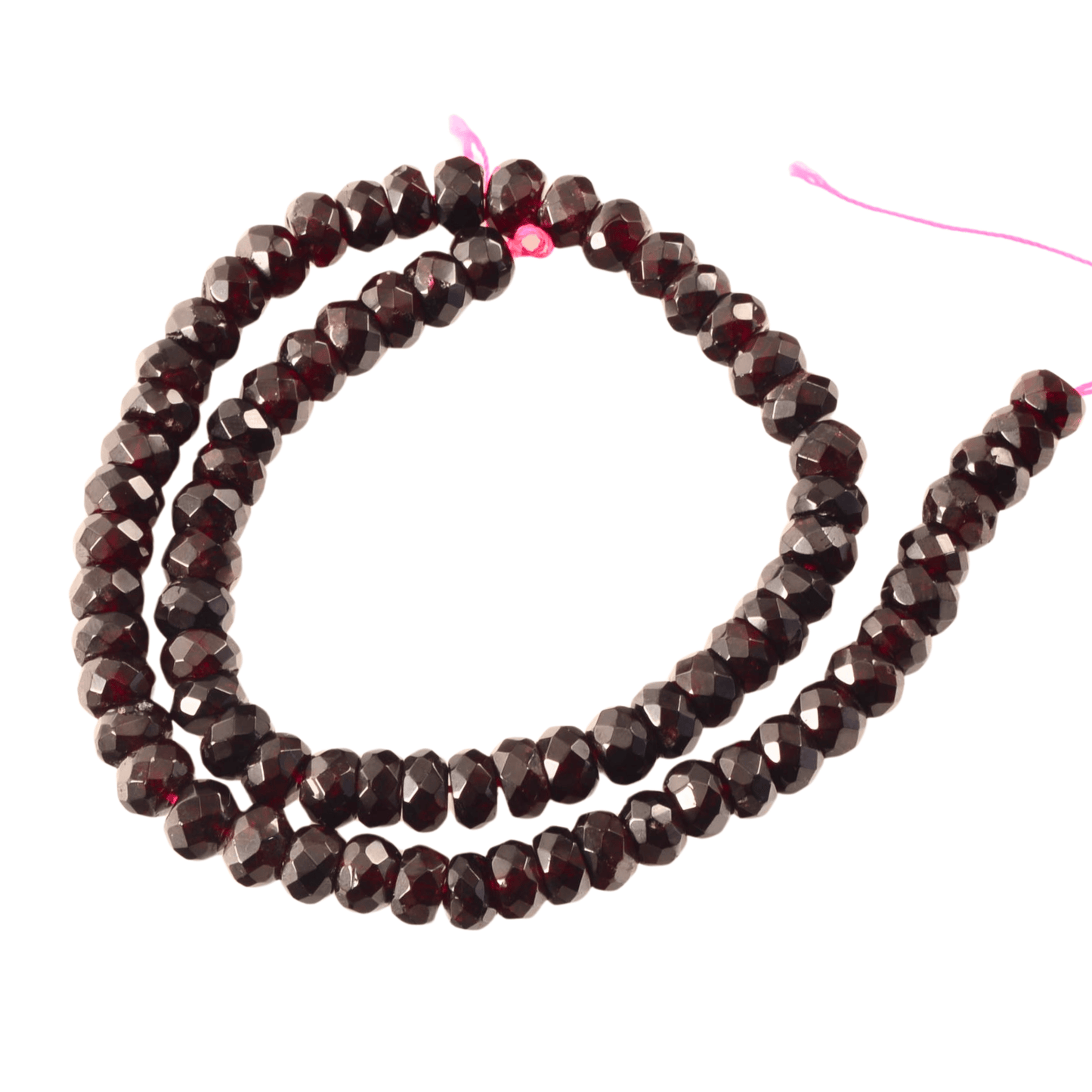 Dark Red Garnet Rondel Beads – 9x6mm Faceted Strand (77 Beads)