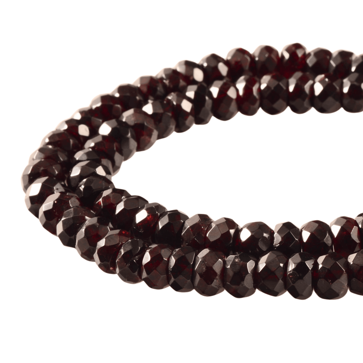 Dark Red Garnet Rondel Beads – 9x6mm Faceted Strand (77 Beads)