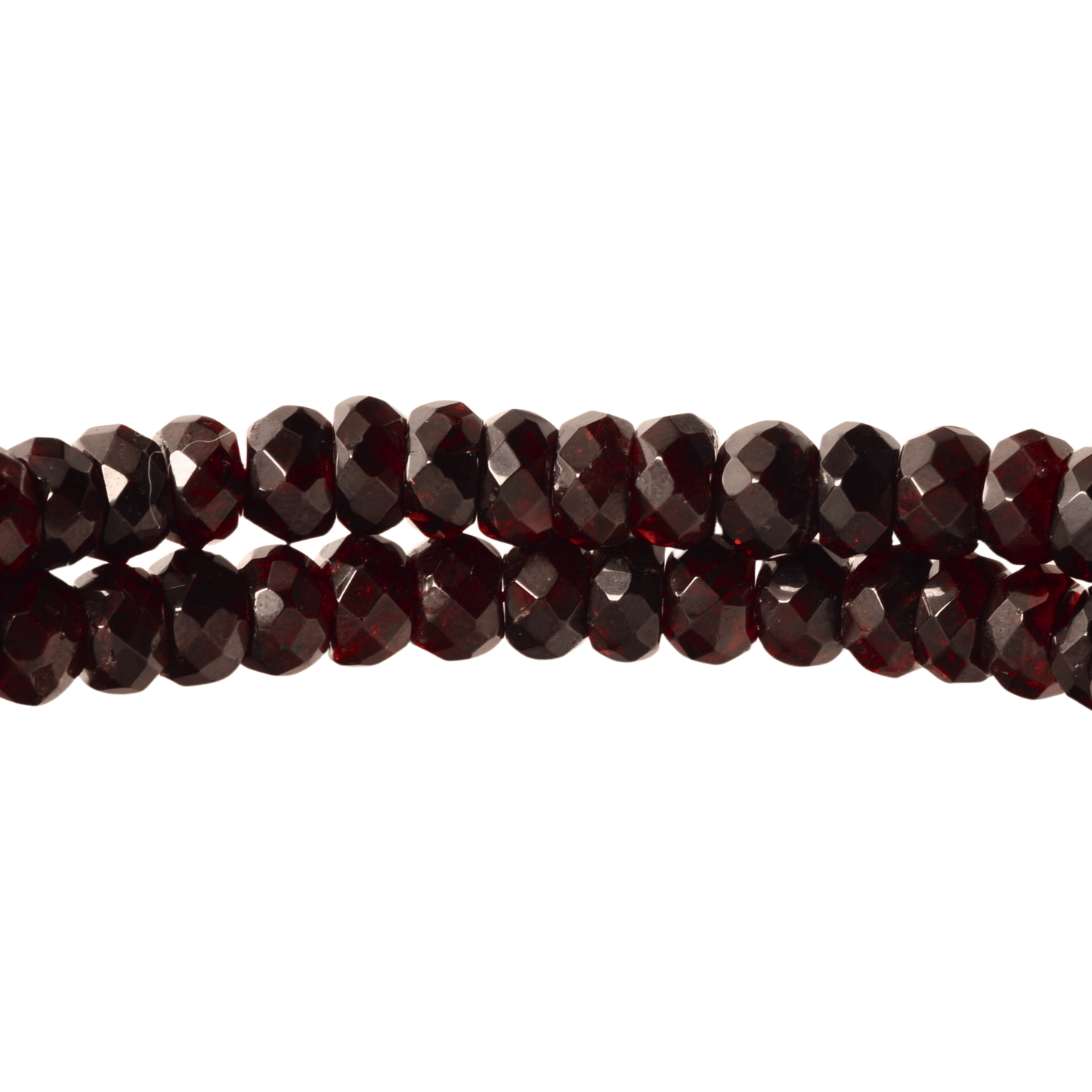 Dark Red Garnet Rondel Beads – 9x6mm Faceted Strand (77 Beads)