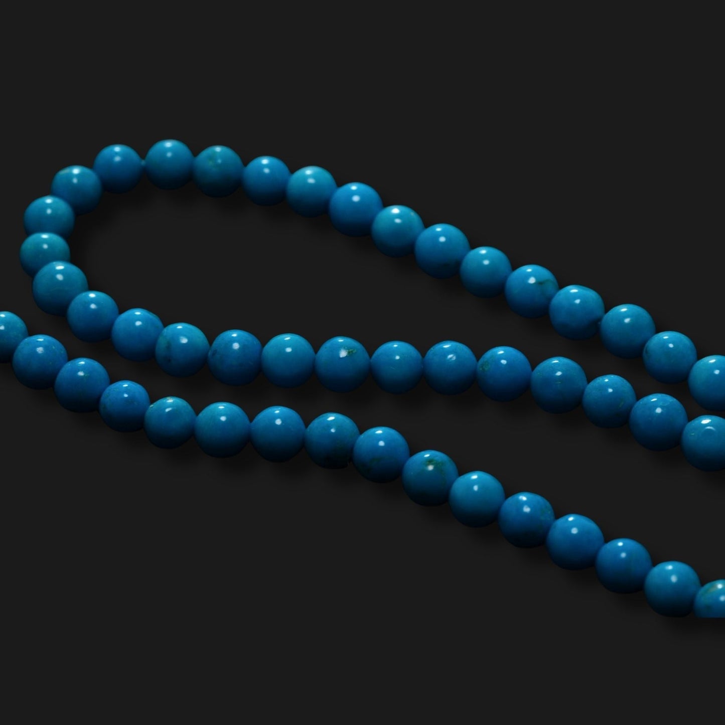 Turquoise Round Beads – 3mm – Treatment Unknown – Full Strand