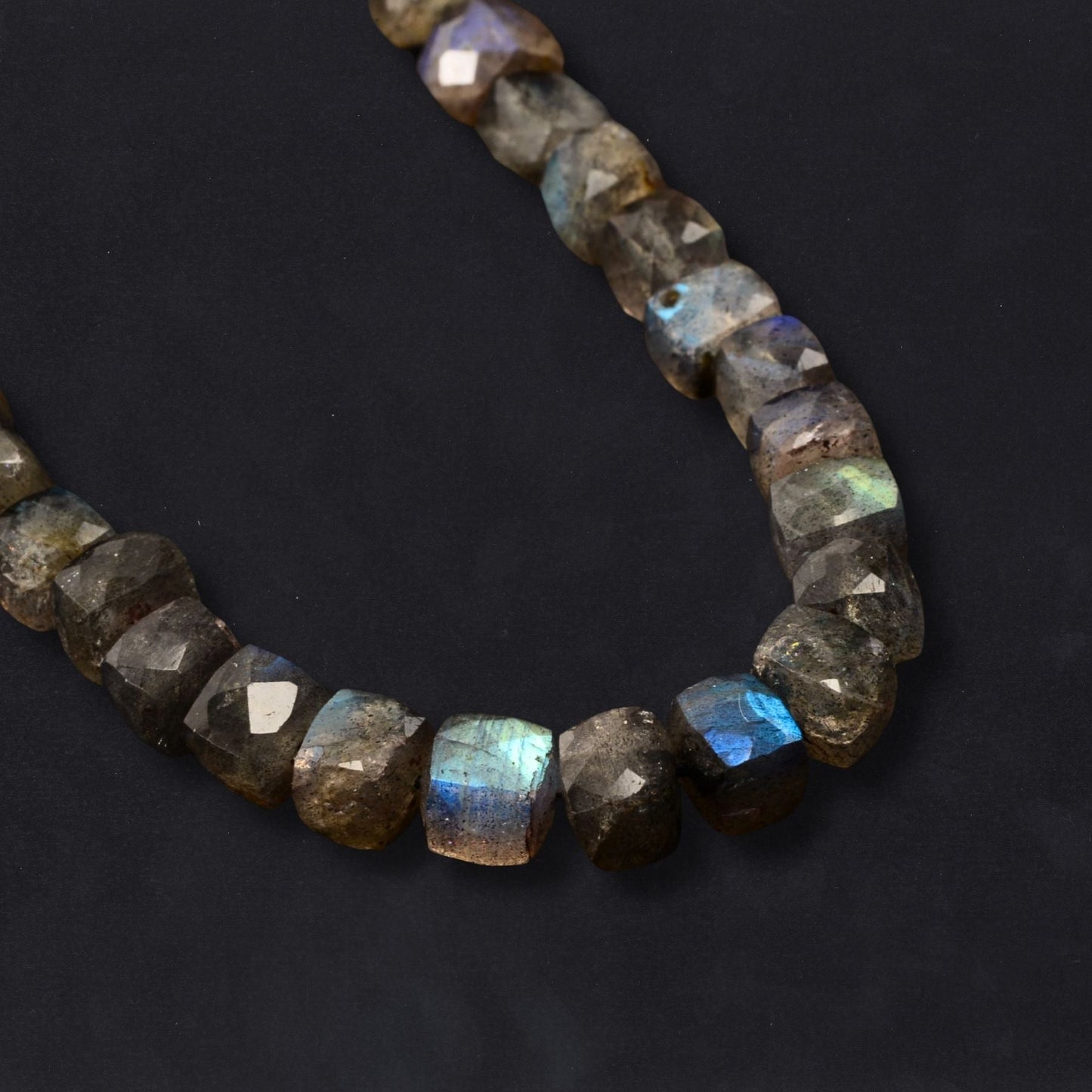 Labradorite Cube Beads – Faceted – Approx. 6mm – Full Strand