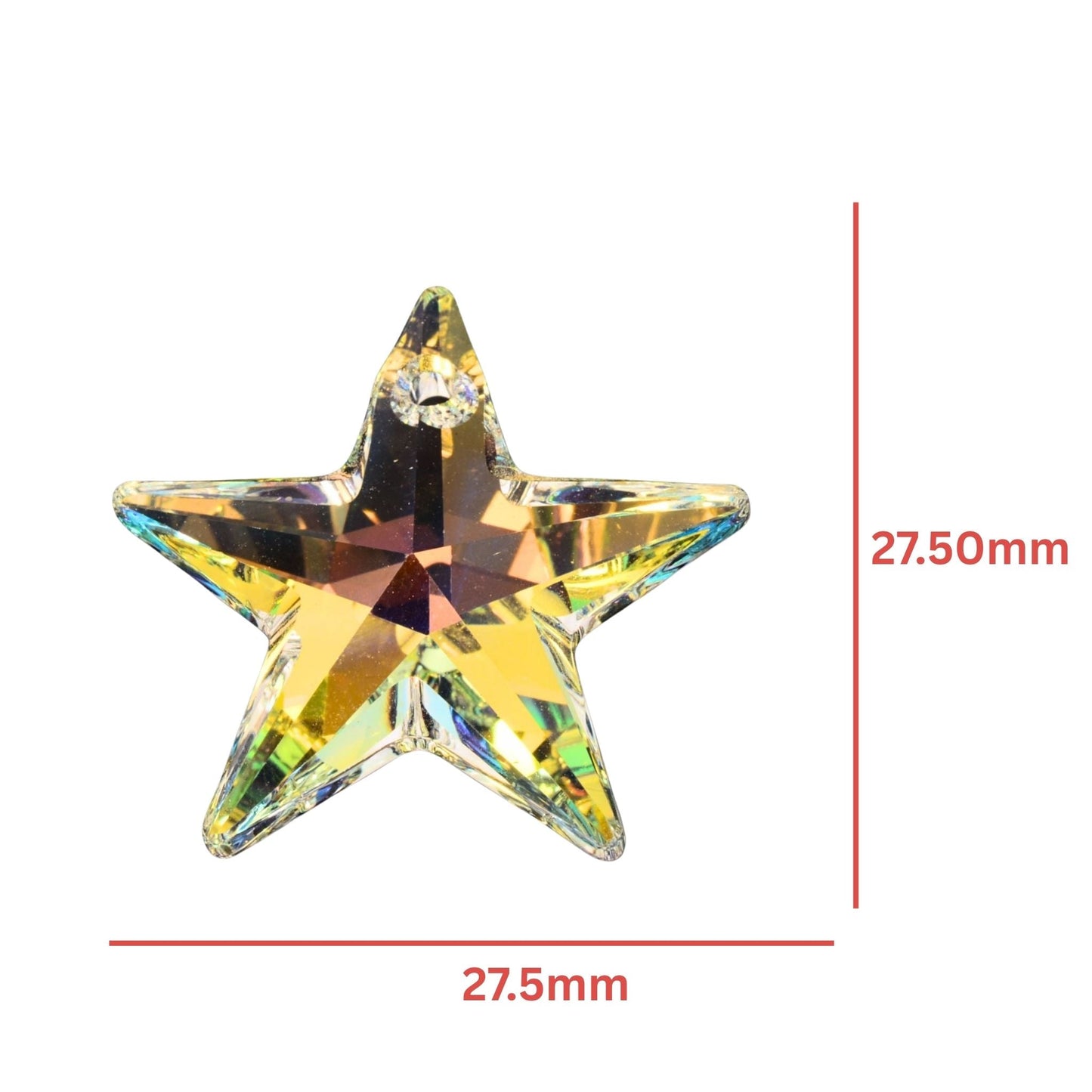 Swarovski Crystal Star Pendant – 27.5mm – AB Foiled – Top Drilled