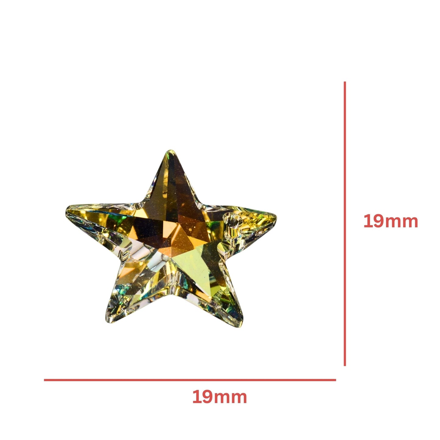 Swarovski Crystal Star Pendant – 19mm – AB Foiled – Top Drilled