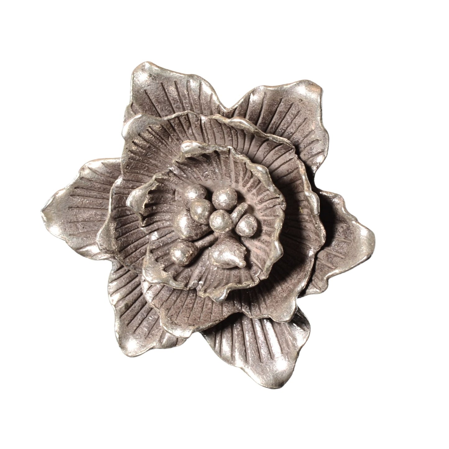 Sterling Silver Layered Rose Pendant – Vintage .925 Silver (27mm)
