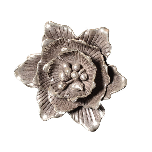 Sterling Silver Layered Rose Pendant – Vintage .925 Silver (27mm)