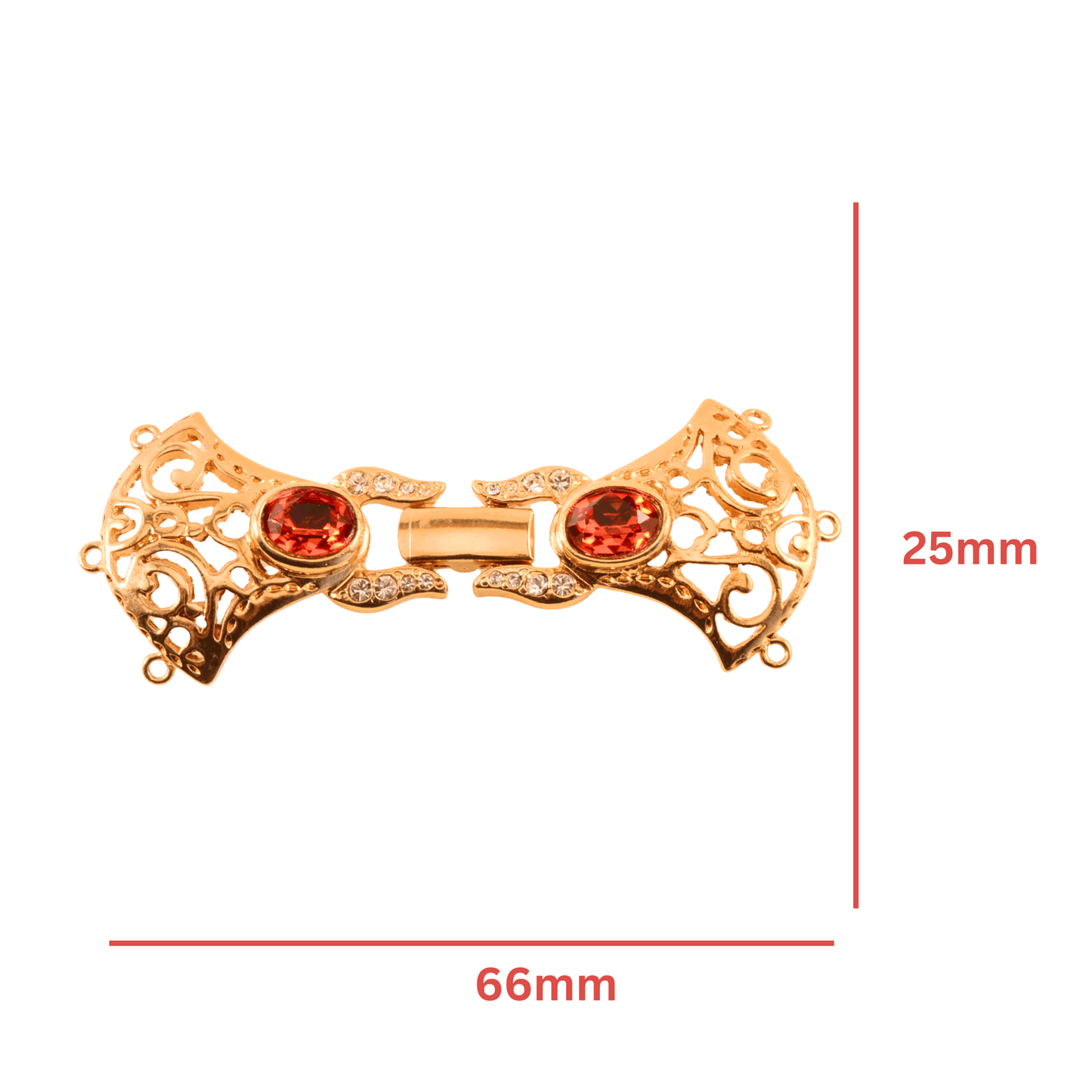 Decorative Buckle Box Clasp – 6 Loop Multi-Strand, 66mm x 25mm